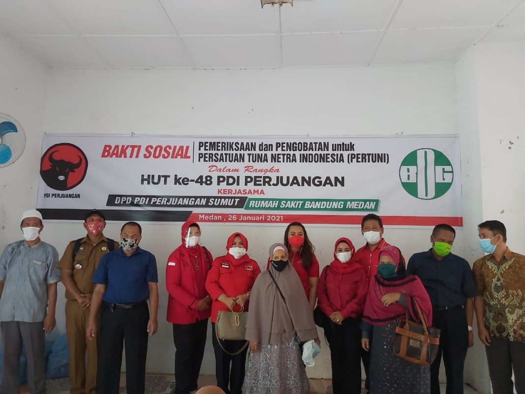 Dipimpin dr. Meriahta Sitepu, DPD PDI Perjuangan Sumut Gelar Bakti Sosial Bersama PERTUNI