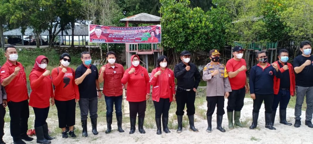 Kapolres Serdang Bedagai, Sumbang Mangrove Terkait HUT ke-48 PDI Perjuangan