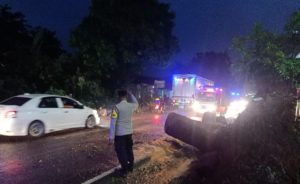 Pohon Tumbang di Jalan Raya Cirebon-Bandung, Petugas Gabungan Gotong Royong