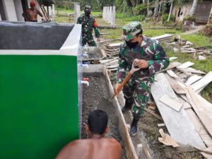Koramil 01 SM, Wujudkan Harapan Santri Bangun Tempat Wudhu di Dayah Istiqamatuddin
