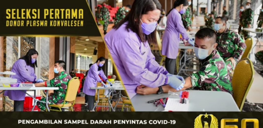 Pengambilan Sempel Darah Penyintas Covid-19 di Mabesad