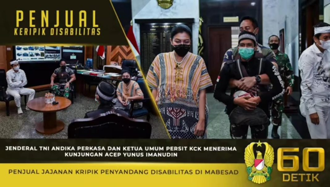 Kasad Andika Perkasa dan Ketum Persit KCK, Menerima Kunjungan Penjual Kripik Disabilitas