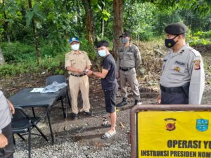Polsek Pataruman Bersama Satgas Covid-19 Menggelar Operasi Yustisi