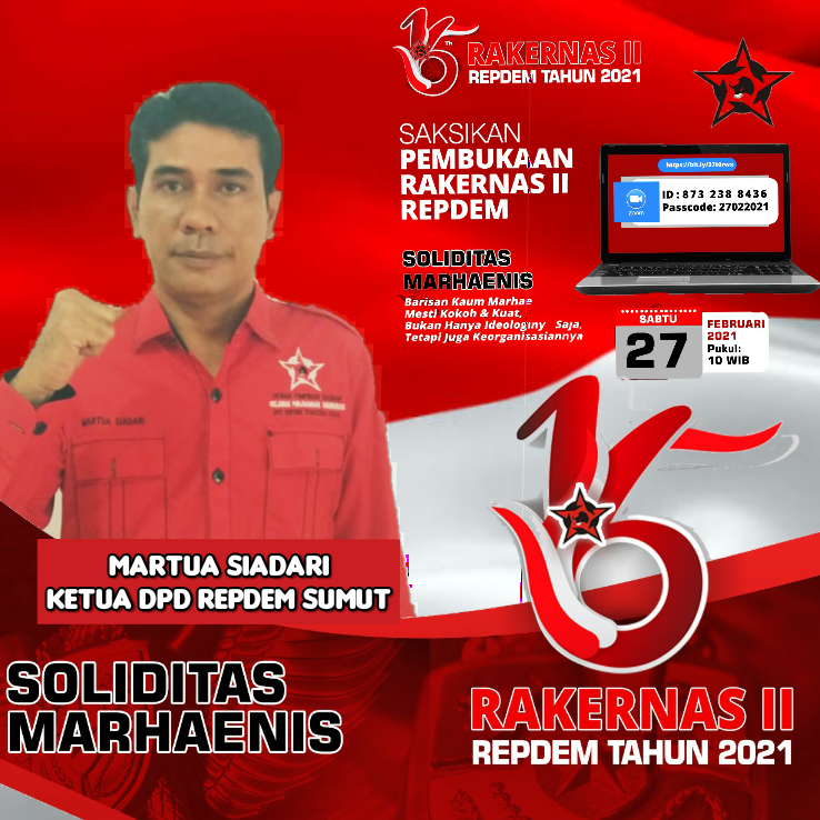 REPDEM Sumut, Siap Sukseskan Rakernas II 2021