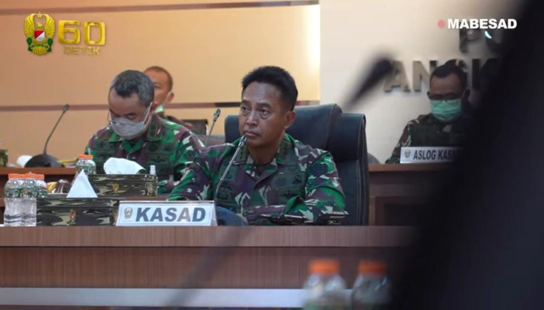 Kasad Andika Perkasa, Vidcon Persiapan 102 Fasilitas Kesehatan TNI AD sebagai Titik Pelaksanaan Vaksinasi Covid-19⁣⁣⁣⁣