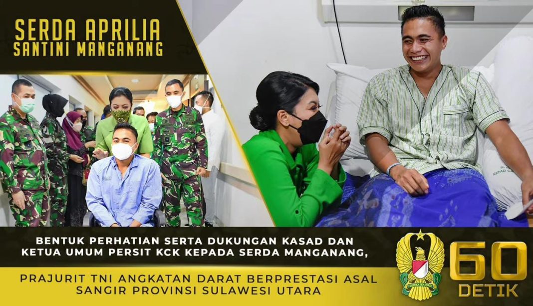 Kasad Andika Perkasa dan Ketum Persit KCK Beri Perhatian serta Dukungan kepada Serda Manganang