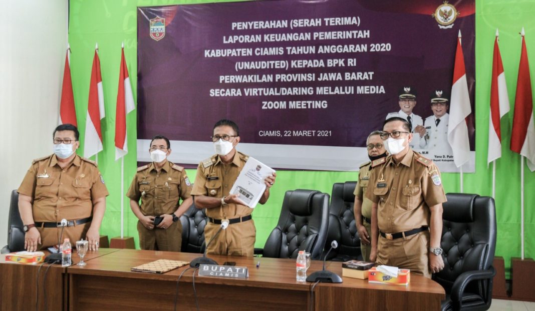 Pemkab Ciamis, Serahkan LKPD Unaudited Tahun 2020 ke BPK RI Perwakilan Jabar