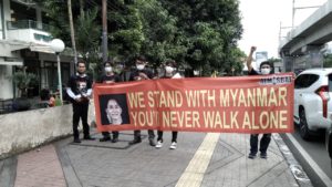 Aksi Solidaritas Myanmar di Jakarta