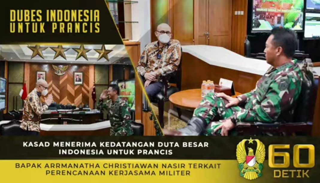 KASAD Andika Perkasa, Menerima Kedatangan Dubes Indonesia untuk Prancis