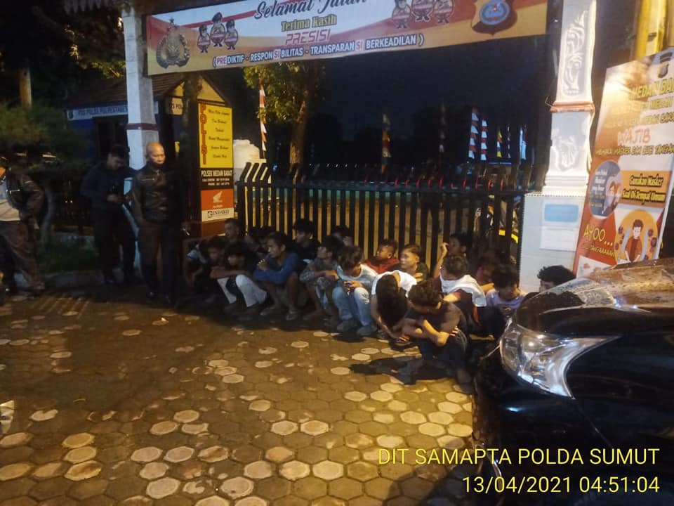 Rajawali Sabhara Polda Sumut, Amankan 23 Remaja Terlibat Tawuran