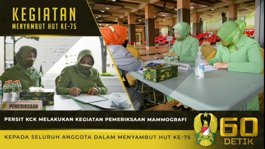 Sambut HUT ke-75, Persit KCK Lakukan Kegiatan Pemeriksaan Mammografi kepada Seluruh Anggota⁣⁣
