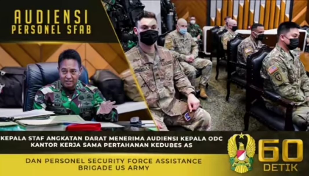 KASAD Andika Perkasa, Terima Audiensi Kepala ODC Kantor Kerja Sama Pertahanan Kedubes AS