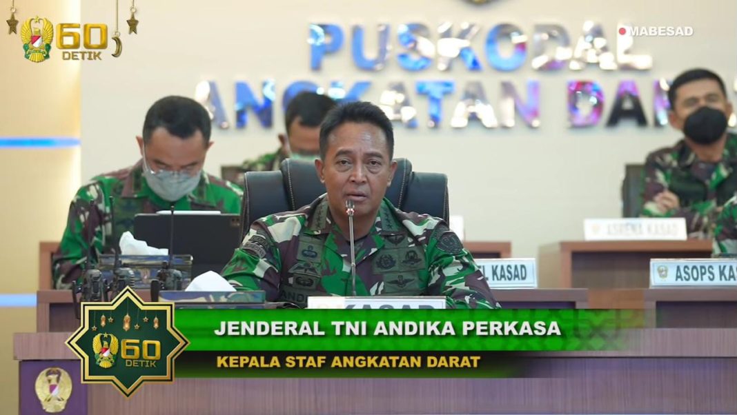 KASAD Andika Perkasa, Vidcon Persiapan Vaksinasi Bagi Purnawirawan dan Warakawuri