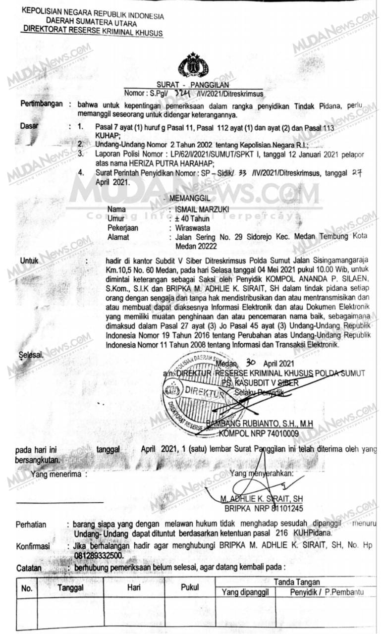 Ibunda Nawal Lubis dan Heriza Lapor Polisi