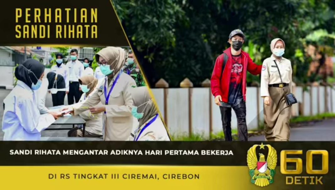 Pekerja di Mabes AD Sandi Rihata Antar Adik Hari Pertama Bekerja di RS Tingkat III Ciremai