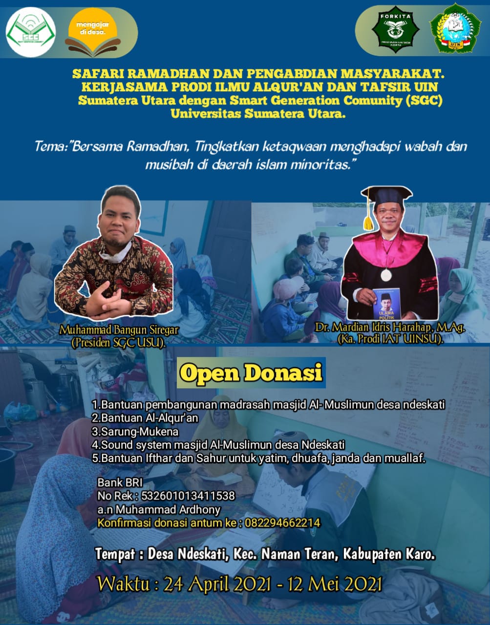 Prodi IAT UIN-SU Bersama SGC USU, Gelar Safari Ramadan dan Pengabdian Masyarakat