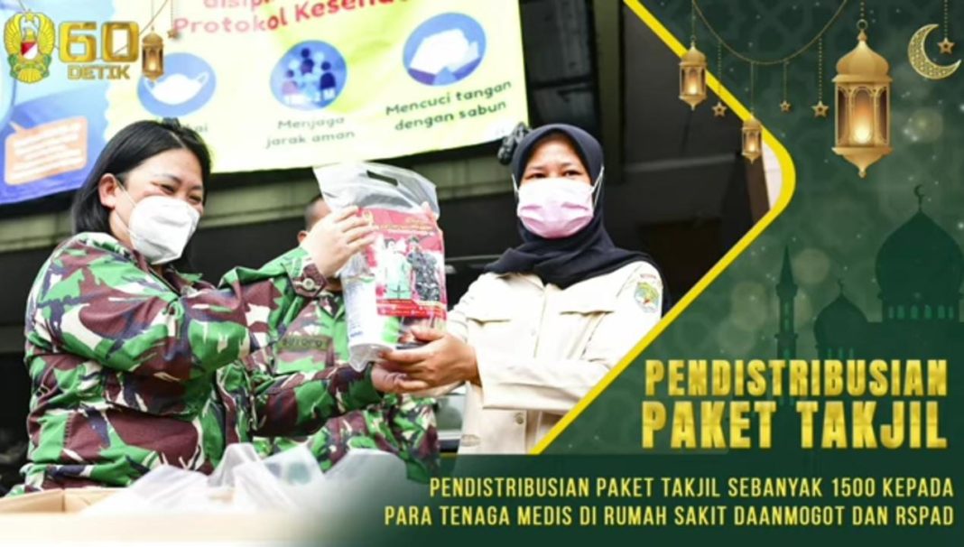 Ketua Umum Persit KCK, Berikan Paket Takjil kepada para Tenaga Medis