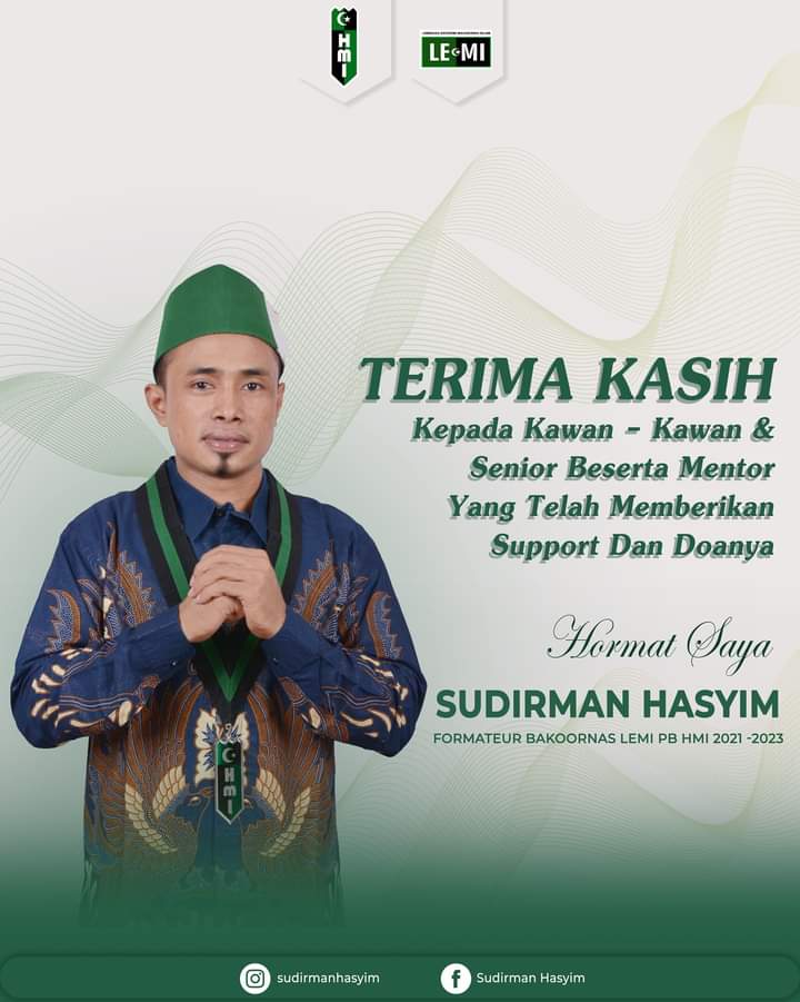Sah! Sudirman Hasyim Nahkodai Bakornas LEMI PB HMI