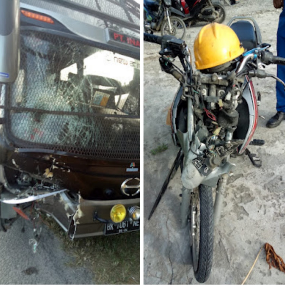 Bus PT Inalum dan Pengendara Tabrakan, Hingga Berakhir Tewas