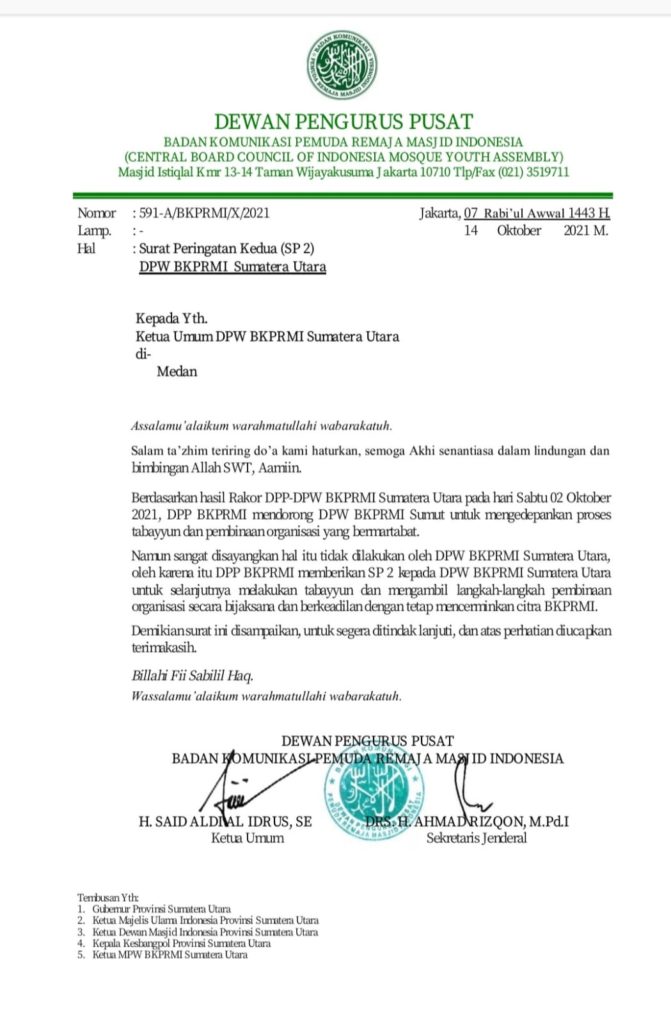DPP BKPRMI Berikan SP 2 