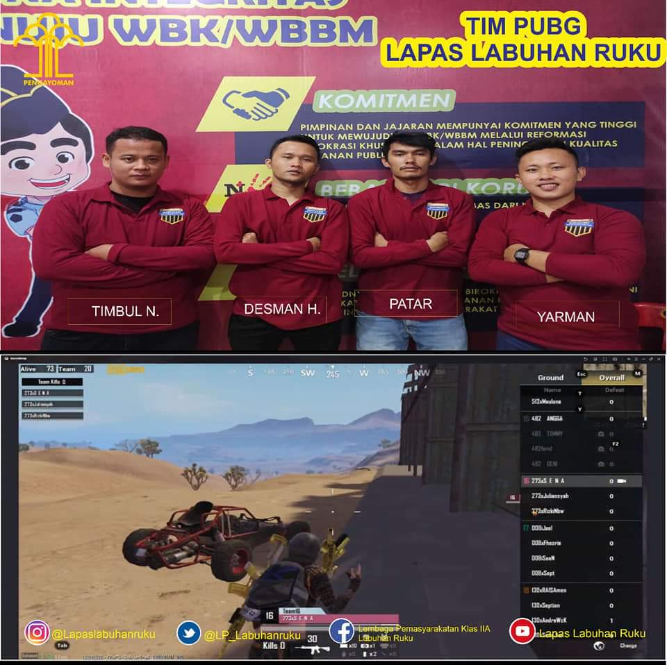 Tim PUBG Lapas Labuhan Ruku