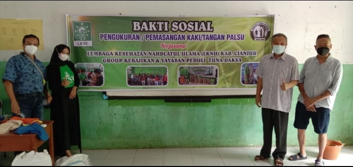 Peduli Kemanusiaan, LKNU Cianjur Gelar Baksos Pengukuran Kaki dan Tangan Palsu Gratis