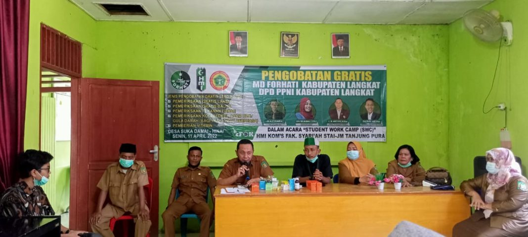 HMI menggelar pengobatan gratis di Desa Suka Damai Hinai