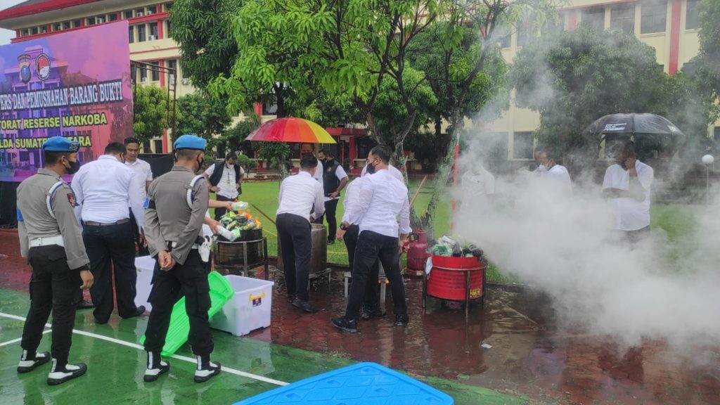 Polda Sumut, Musnahkan Ratusan Kilogram Narkoba 