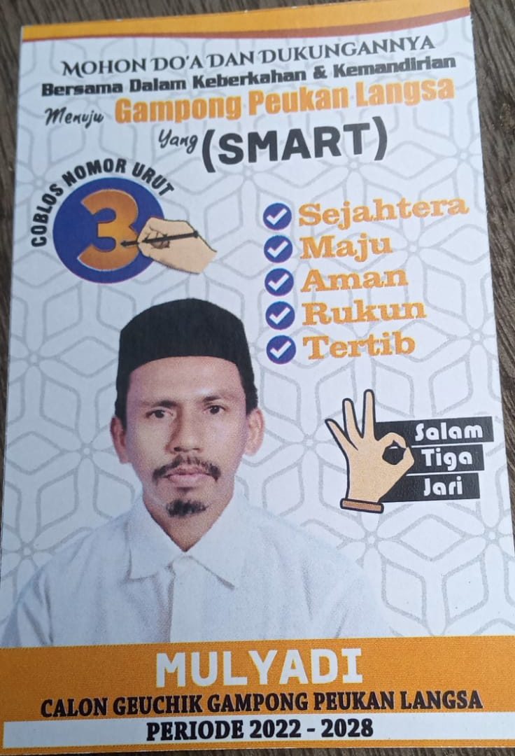 Mulyadi Terpanggil untuk Calon Geuchik Peukan Langsa 