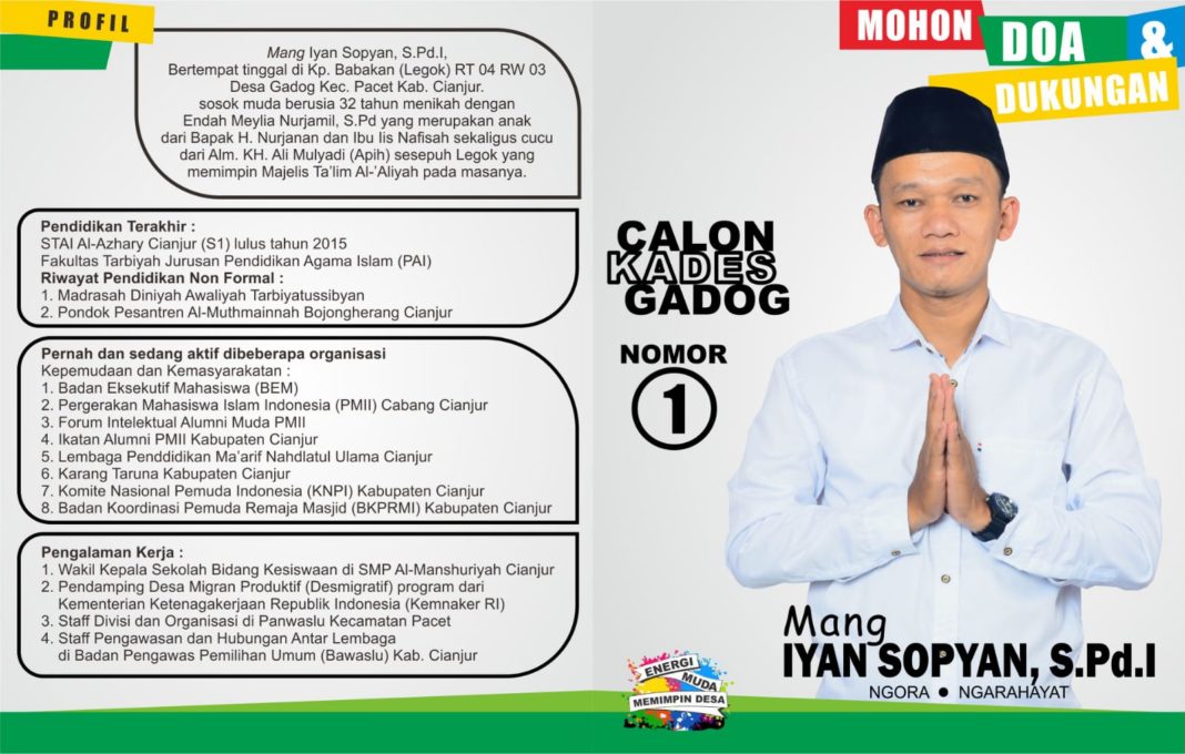 Iyan Sopyan, Calon Kepala Desa Gadog