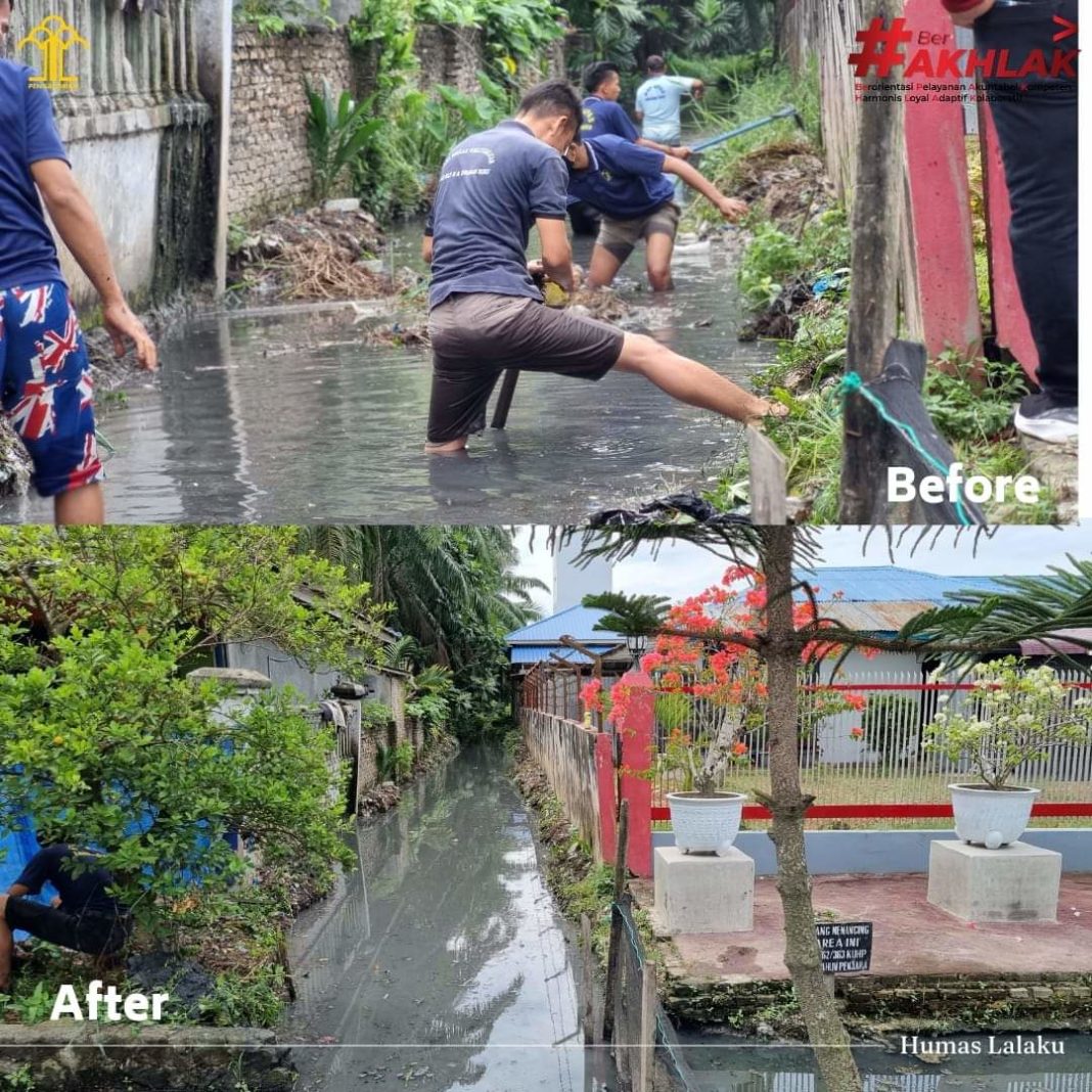 Lapas Labuhan Ruku Gotong Royong Bersihkan Selokan Sekitar