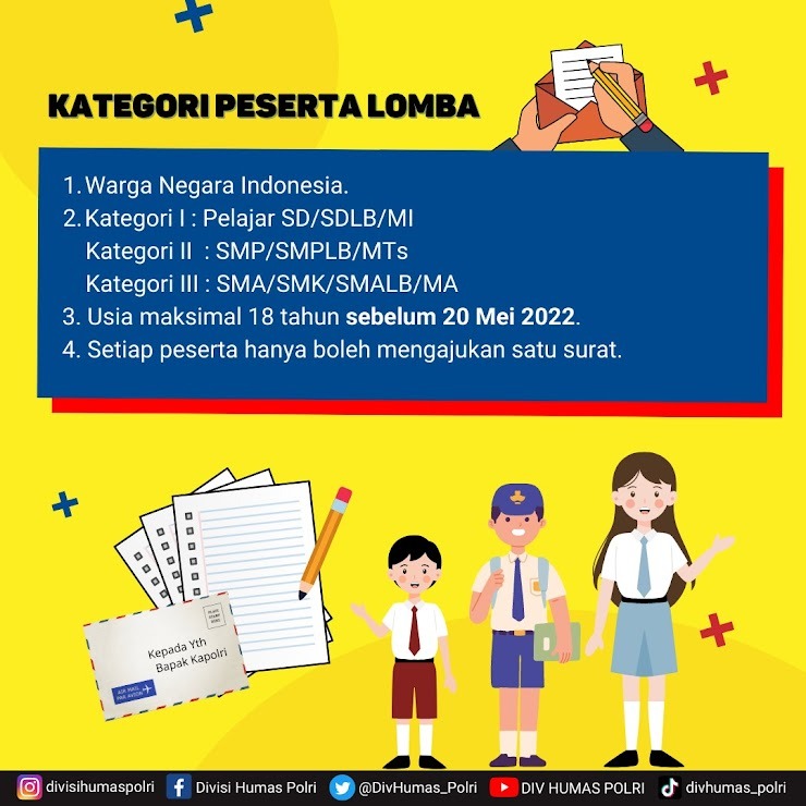 Peringati HUT Bhayangkara Ke-76 Pelajar Surati Kapolri