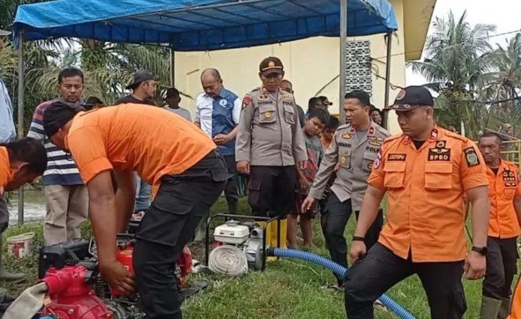 Wakapolres Langkat Polda Sumut, Aktifkan Pompa Air di Sekitar Waduk