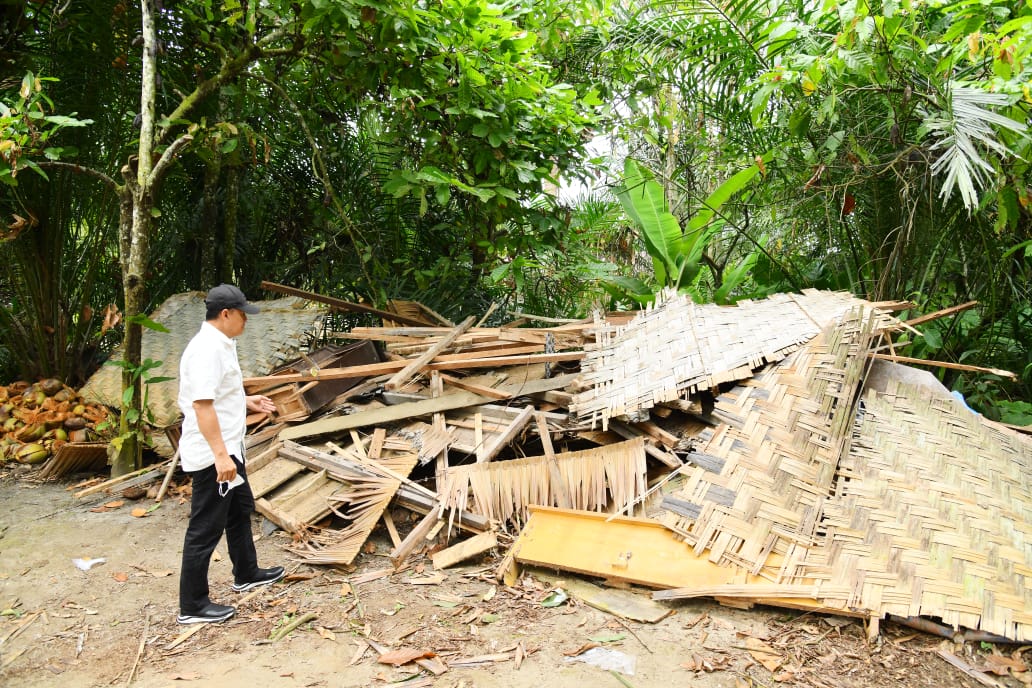 Rumah Warga Roboh Tertimpa Pohon