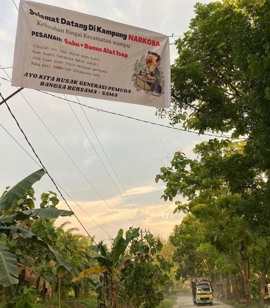 Viral Spanduk Narkoba di Langkat