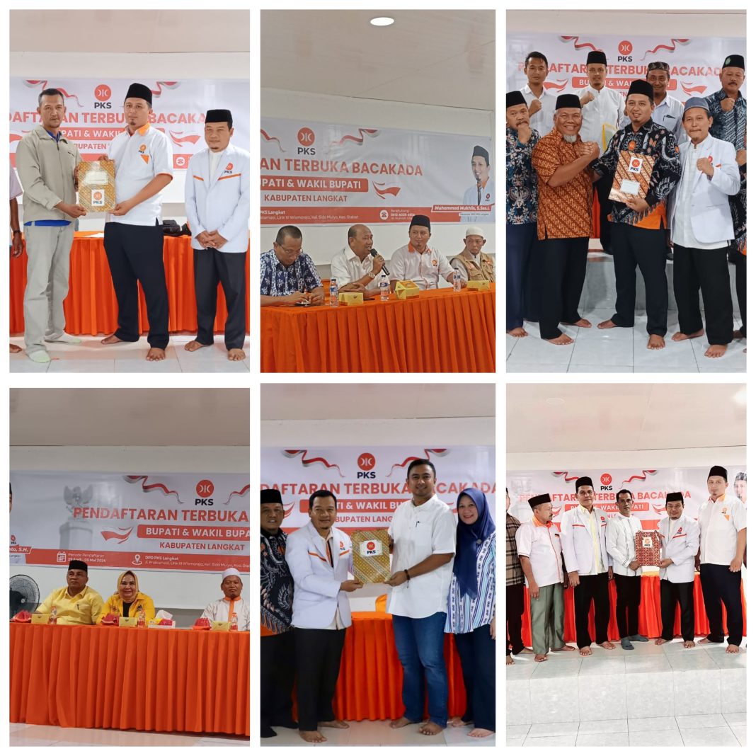 Bakal Calon Bupati/Wakil Bupati Langkat saat mendaftar di DPD PKS Langkat