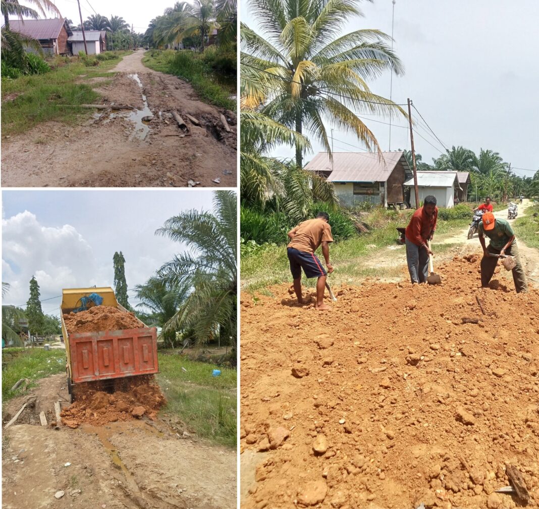 Jalan rusak ditimbun Beri bantuan timbun jalan rusak
