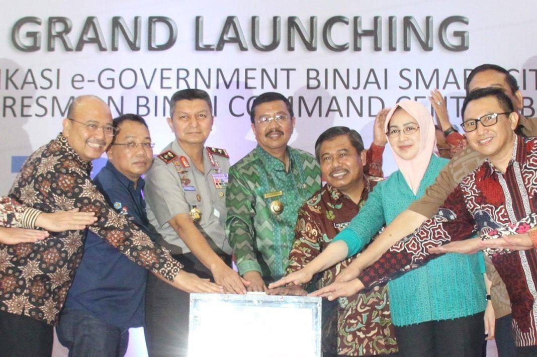 Peluncuran lima aplikasi layanan pemerintahan berbasis elektrik (E-Government) di Kota Binjai