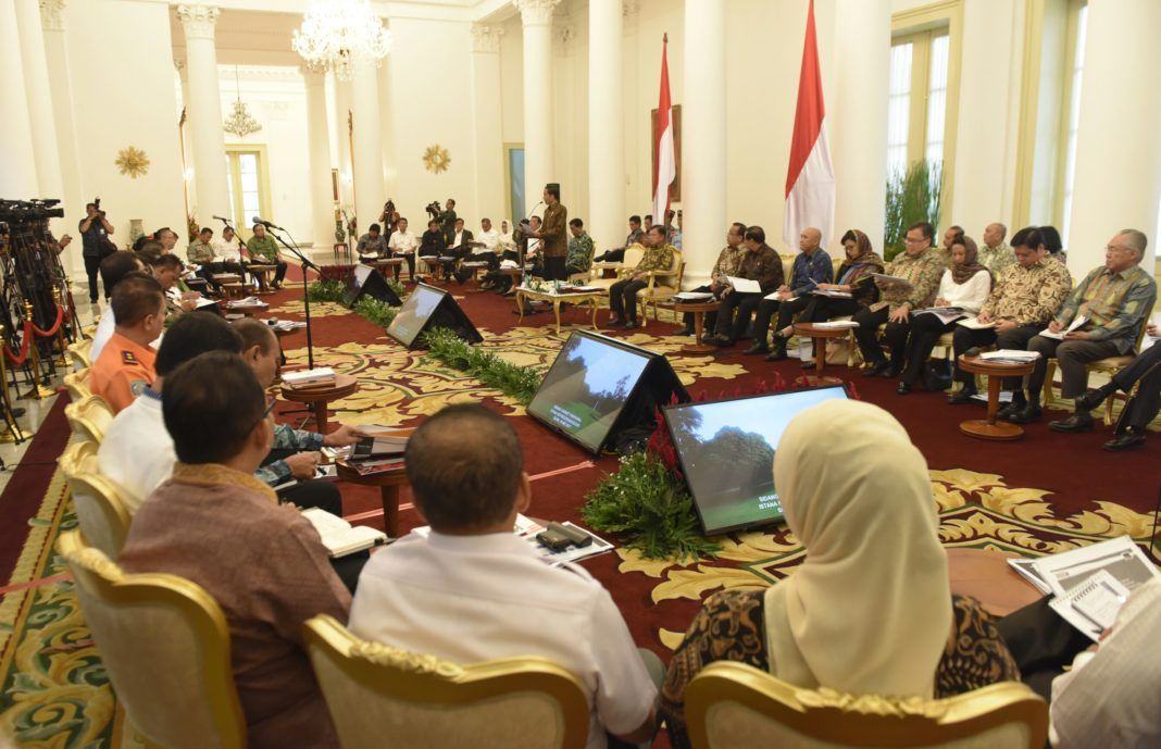 Foto: Suasana Sidang Kabinet Paripurna di Istana Kepresidenan, Bogor, Jawa Barat, Senin (29/5).