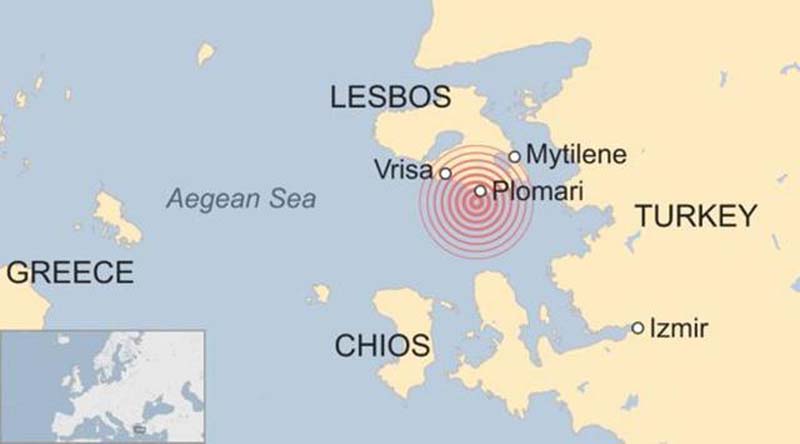 Lokasi gempa Yunani dan Turki. (BBC)