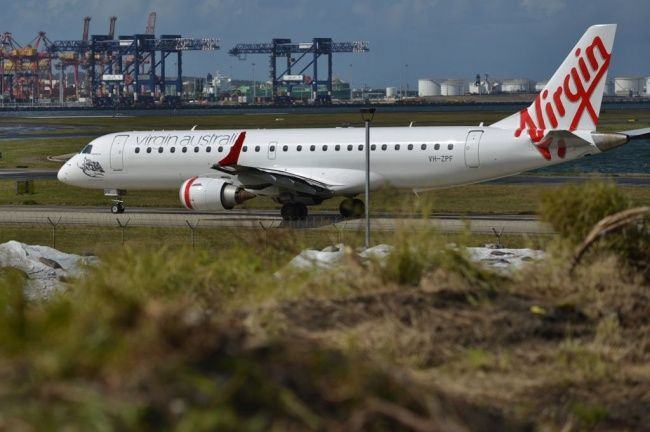 Pesawat Virgin Airlines yang diduga menerima ancaman bom. (AFP)