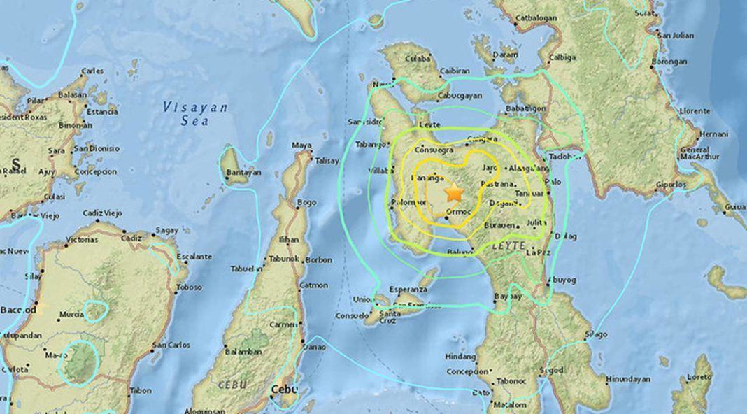 Foto: Lokasi gempa bumi di Filipina. (USGS)
