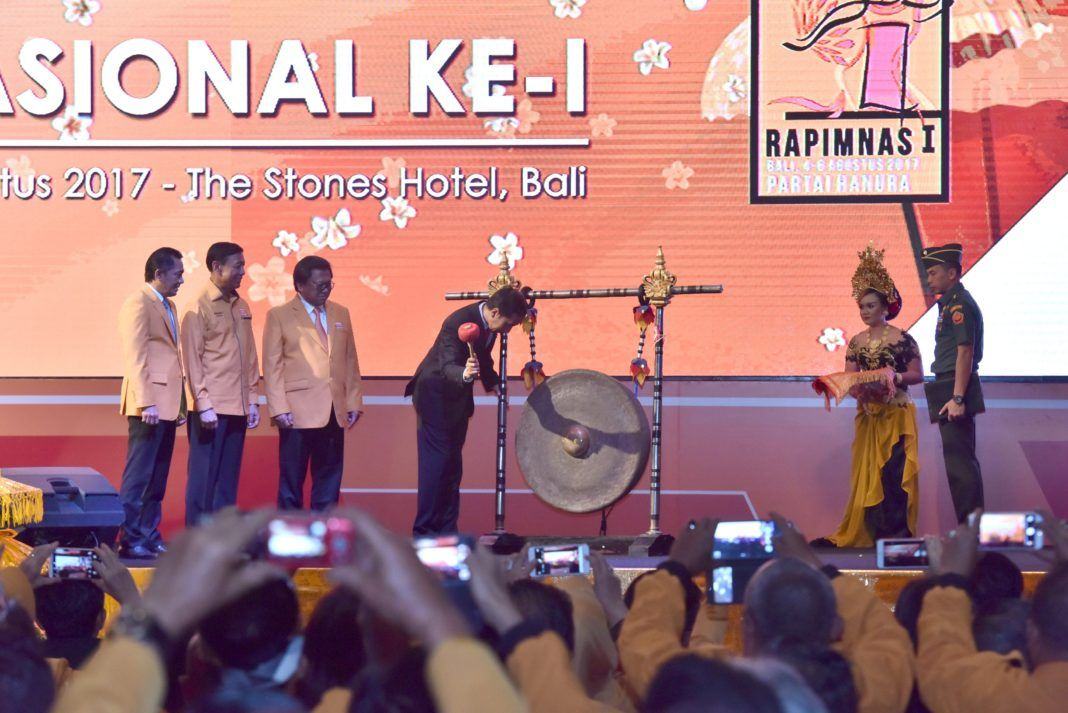 Foto: Presiden Jokowi saat membuka Rapat Pimpinan Nasional ke 1 Partai Hanura di Hotel The Stones, Kuta, Bali, Jumat (4/8).