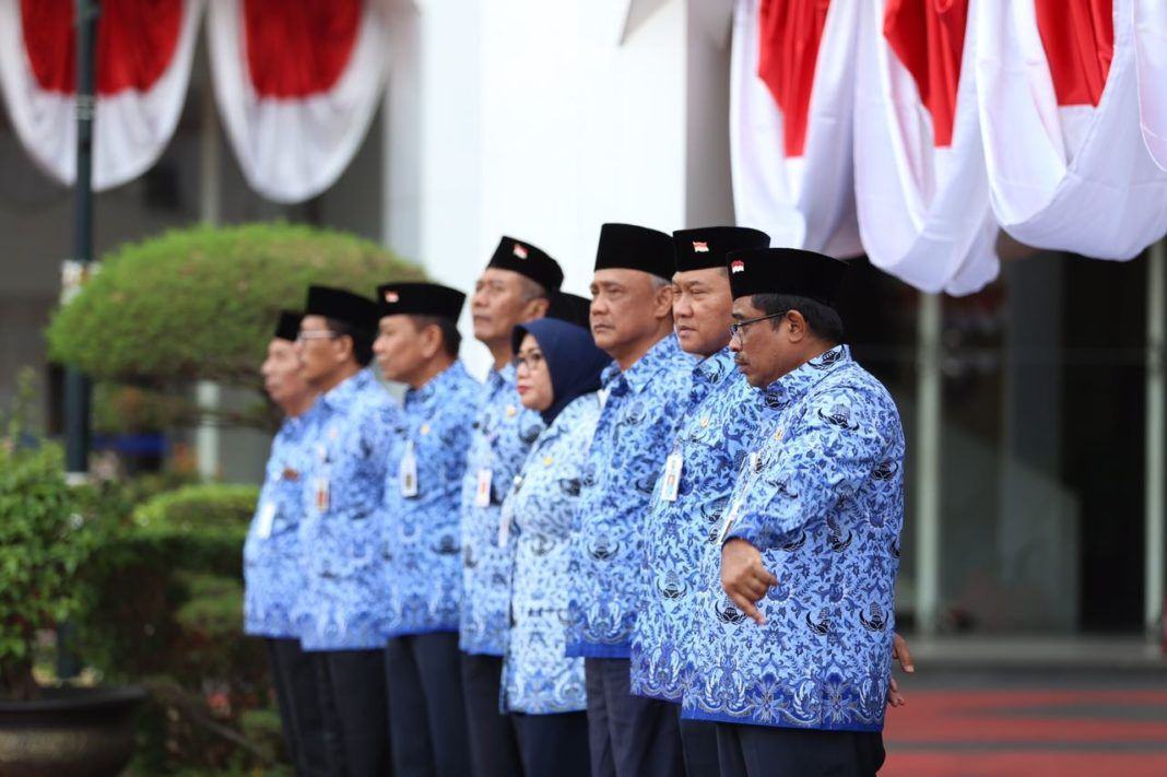 Foto: Upacara Peringatan HUT RI ke-72 di Kantor Pusat Kemendagri Jakarta, Kamis (17/8).