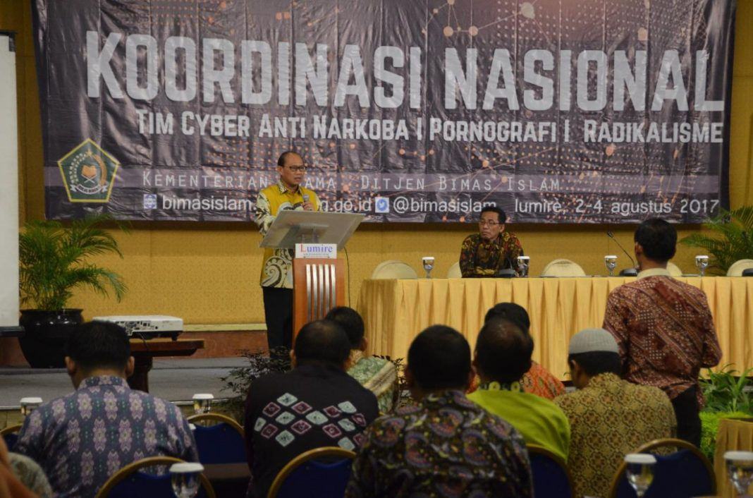Foto: Dirjen Bimas Islam Muhammadiyah Amin buka Rakor Tim Cyber Anti Narkoba, Pornografi, dan Radikalisme, Kamis (3/8).