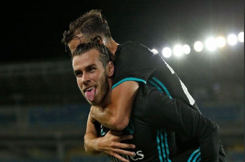 Gareth Bale merayakan golnya ke gawang Sociedad (Foto: realmadrid.com)