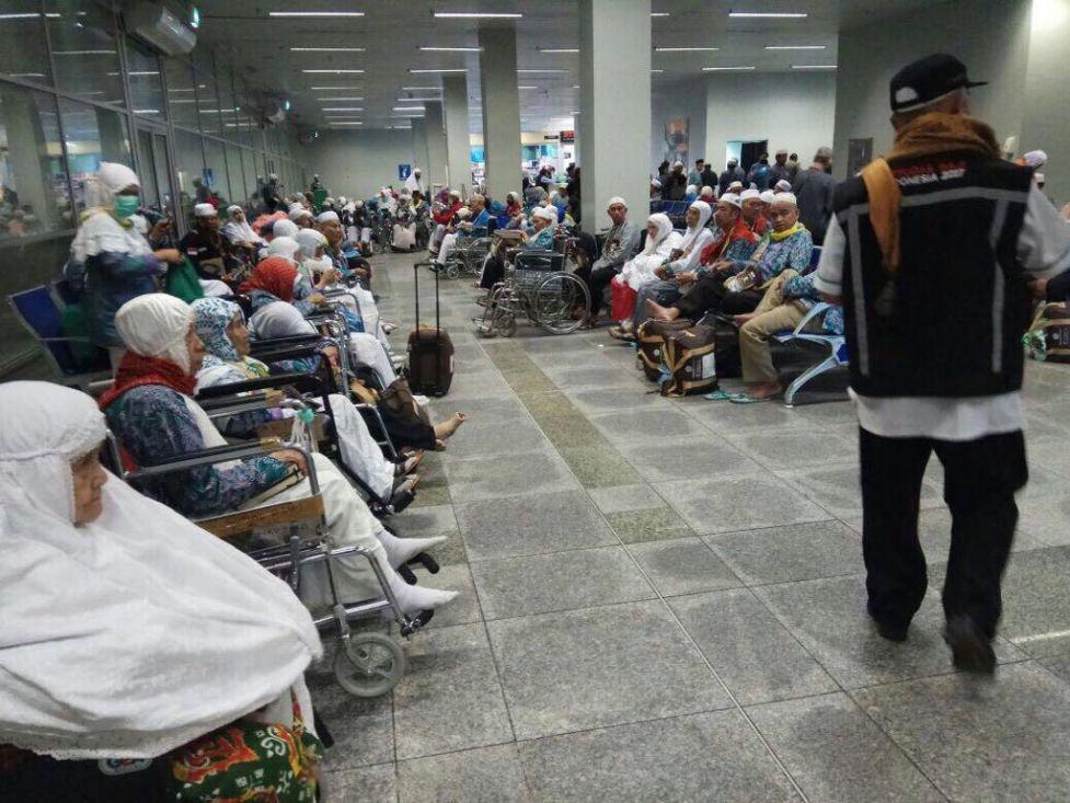 Foto: Proses pemulangan jemaah haji Indonesia.