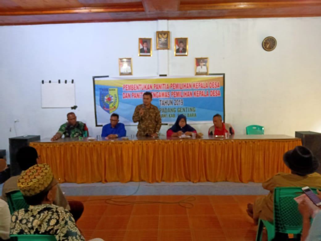 Pilkades Padang Genting, Bhabinkamtibmas Hadiri Pembentukan Panitia dan Pengawas 