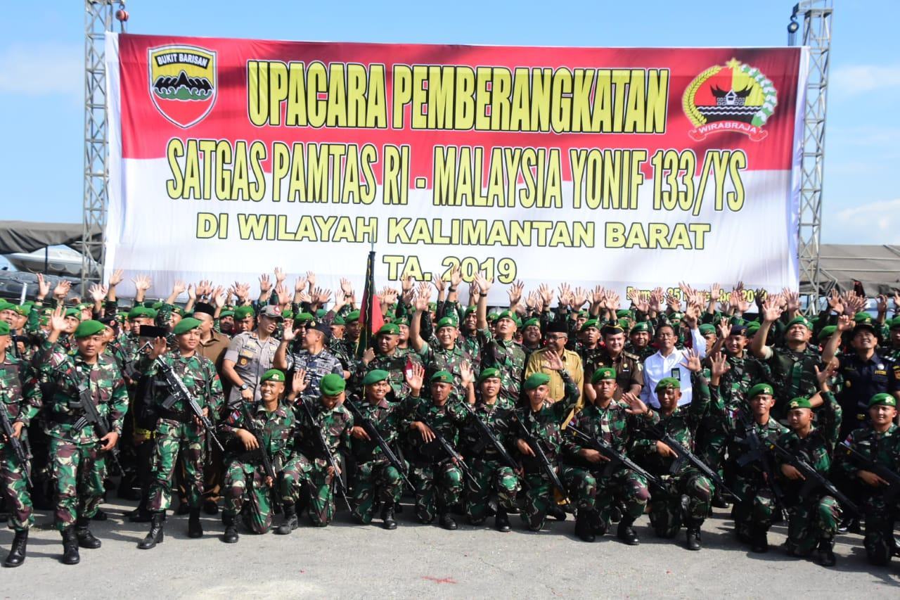 Jaga Perbatasan Indonesia Malaysia, Pangdam I/BB Berangkat Satgas Yonif 133/YS
