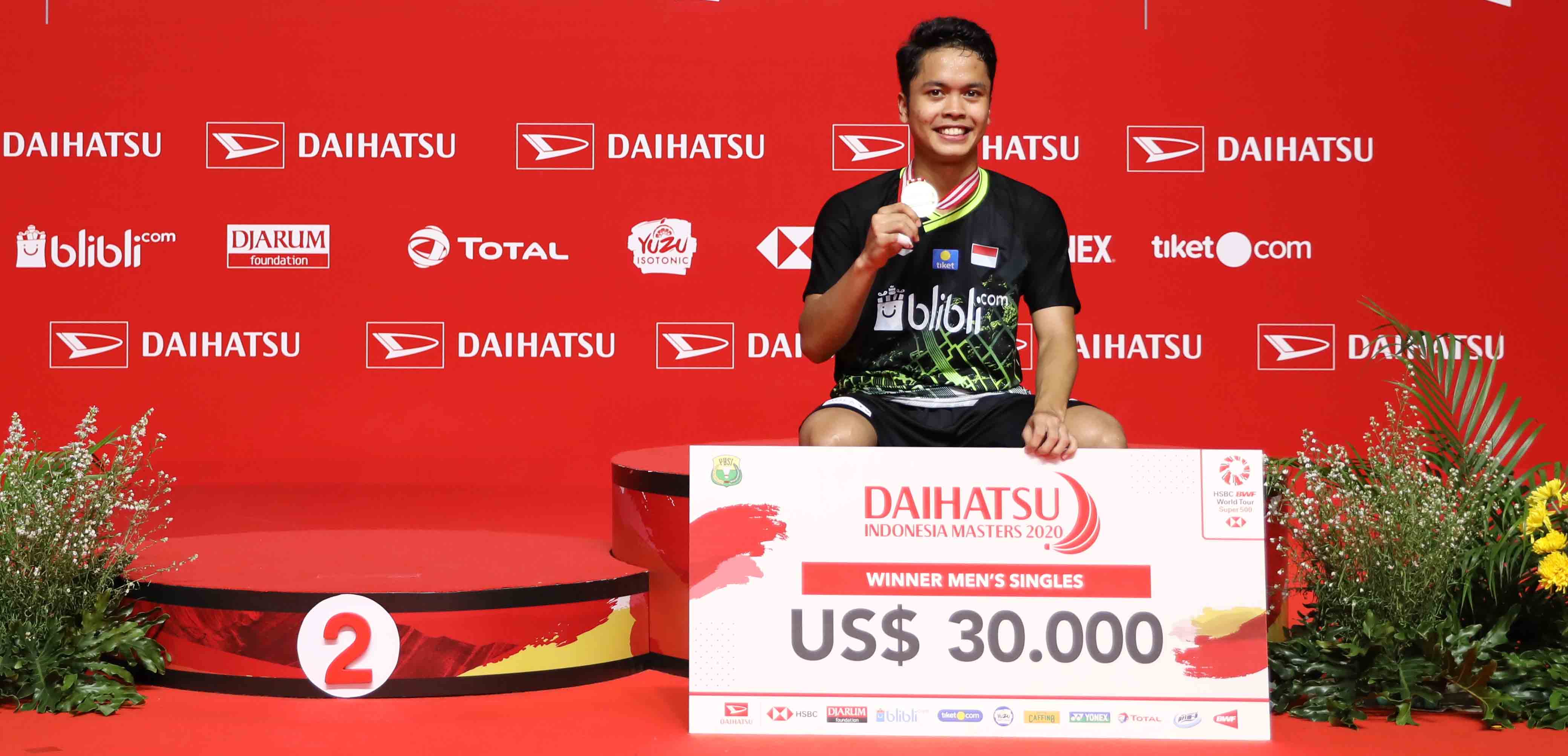 Anthony Ginting Juara Indonesia Masters 2020, Indonesia Raih Tiga Gelar